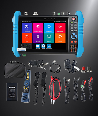 8K 7Inch Touchscreen IP Camera Tester All in One CCTV Tester TVI CVI AHD SDI CVBS Camera Test Monitor IPC9800